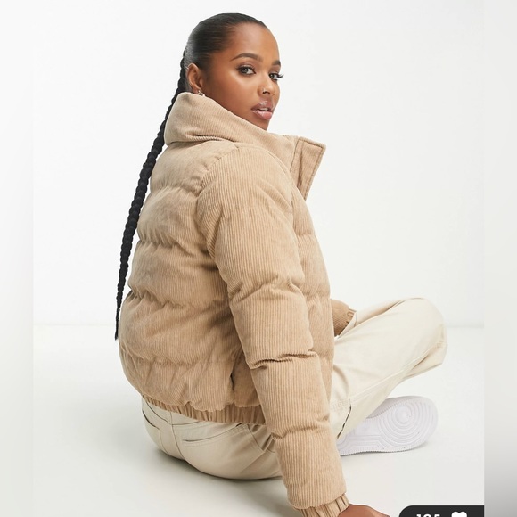 Women’s Cotton-On Corduroy Puffer Coat Size 12 - Picture 2 of 11